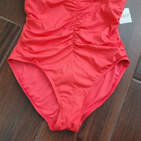 Calvin Klein Hot Pink Full Coverage Tummy Control Plunge One Piece Swimsuit 12 - Picture 6 of 12